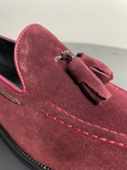 Florence Bordeaux Leren Suede Mocassins - Loafers - Instappers