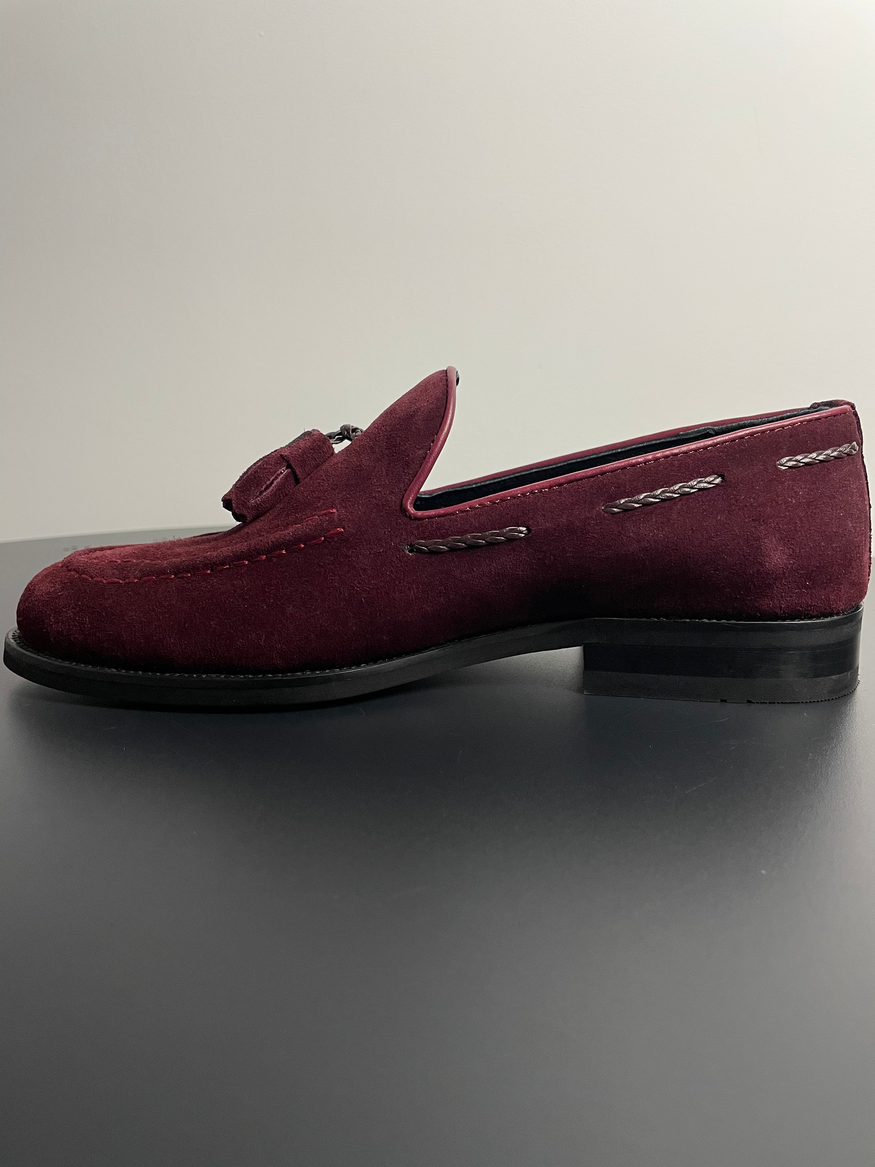 Florence Bordeaux Leren Suede Mocassins - Loafers - Instappers