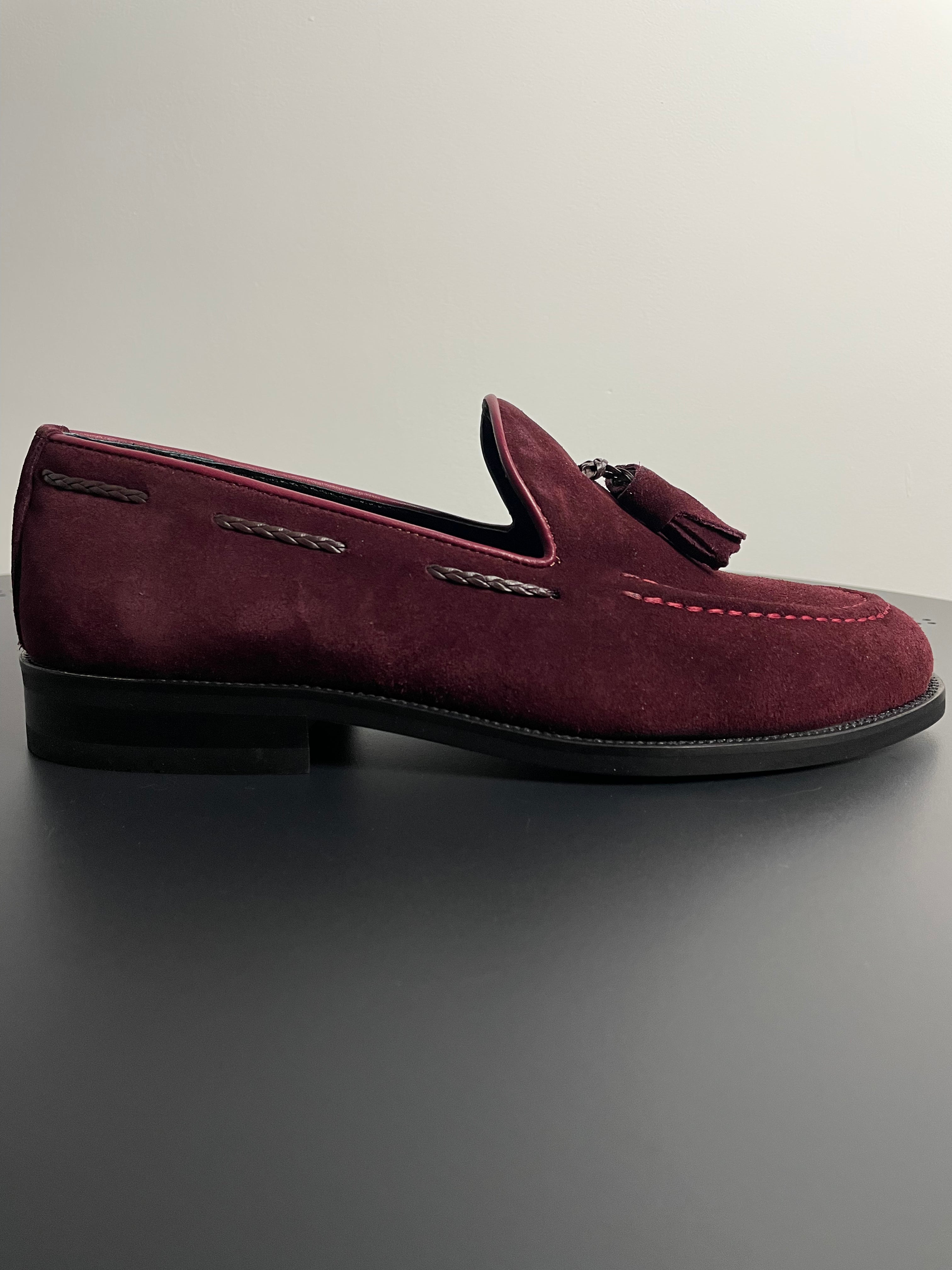 Florence Bordeaux Leren Suede Mocassins - Loafers - Instappers