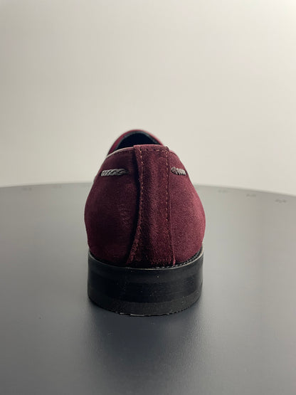 Florence Bordeaux Leren Suede Mocassins - Loafers - Instappers